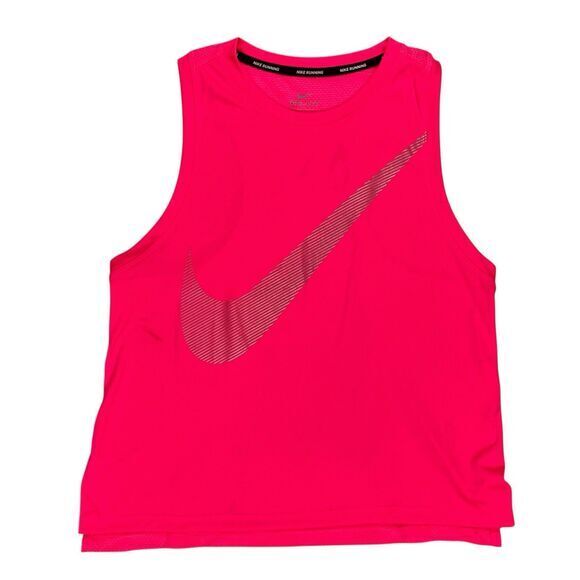 Nike City Core Dry Metallic Big Logo Tank M Pink Athletic Workout Gym Running - Picture 2 of 14